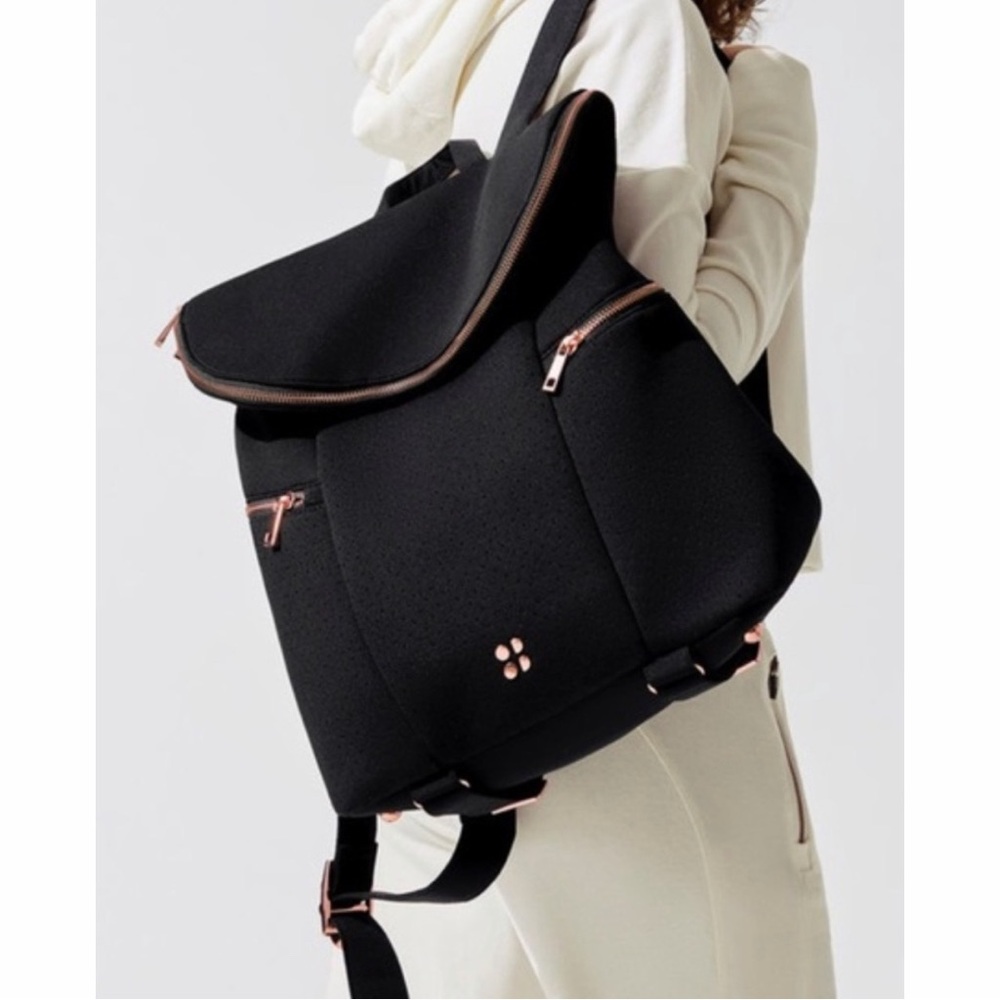 Sweaty Betty Rose Gold Neoprene Yoga Pilates Work Bag Backpack